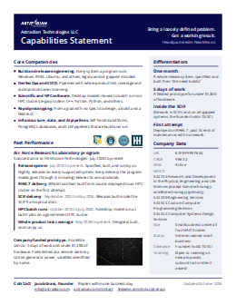 First page of our capabilities statement