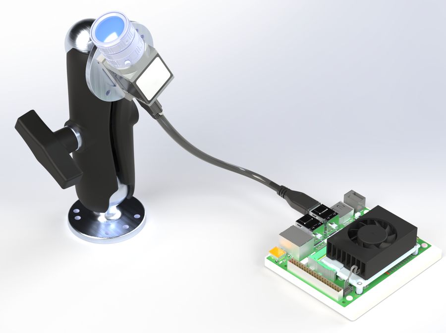 Our design model (CAD render) of the satellite-sensor prototype